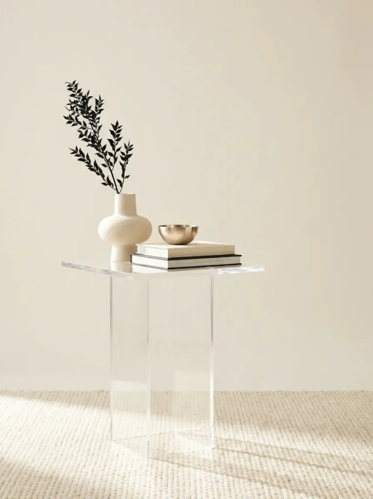 Bout de canape en plexi, decoration contemporaine
