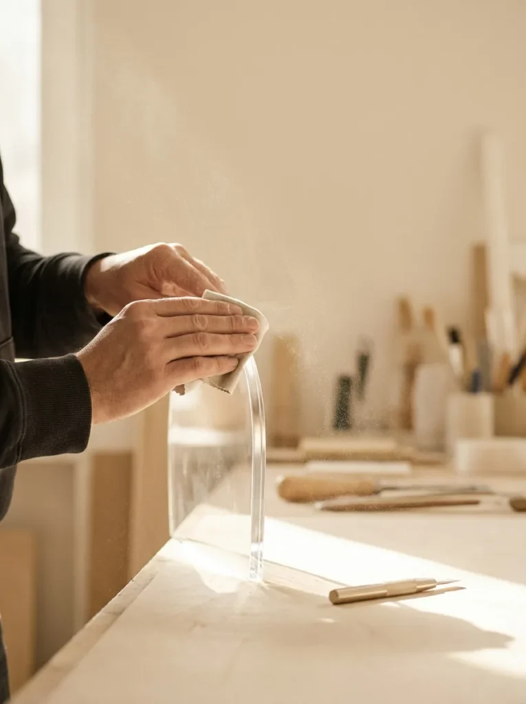Fabrication artisanale de mobilier en plexi