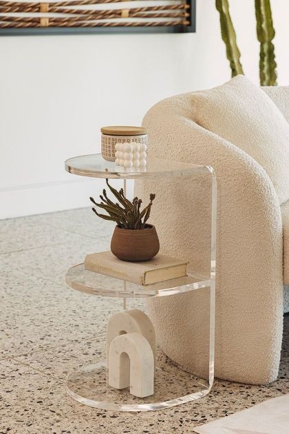 Table demi-cercle en plexiglas Altuglas — L'Atelier du Plexi