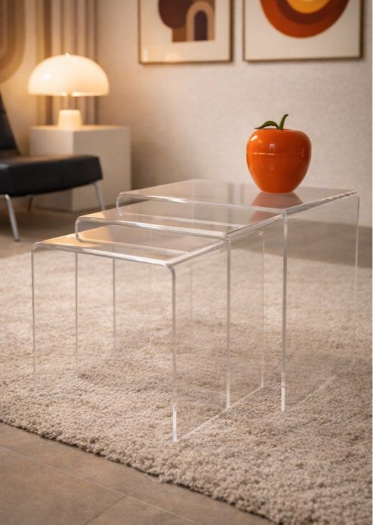 Tables gigognes en plexiglas Altuglas — L'Atelier du Plexi